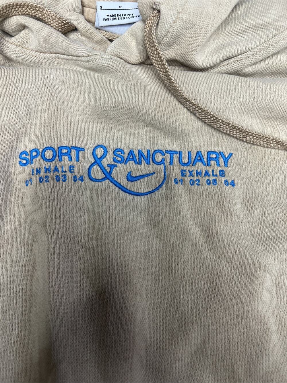 Nike Sports and Sanctuary Club Pullover Hoodie Beige Men's Size Small - Picture 5 of 9